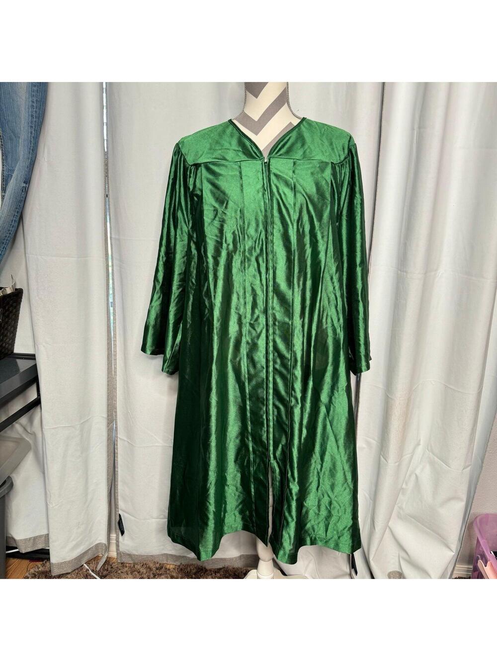 Shiny Kelly Green graduation Gown